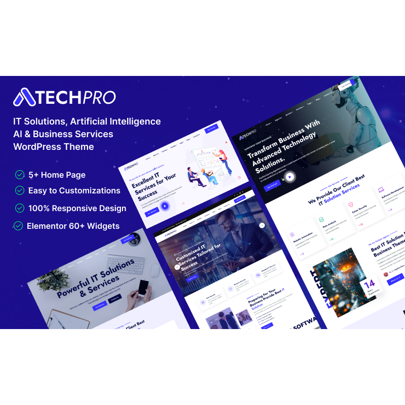 TechPro - IT Solutions, Artificial Intelligence AI & Business Services WordPress Theme
