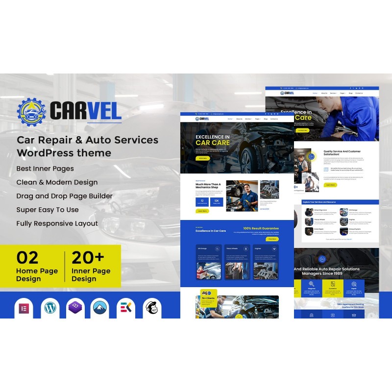 Carvel - Car Repair & Auto Services WordPress Theme