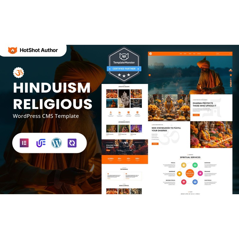 Dharma - Hinduism And Religious Worship WordPress Elementor Theme