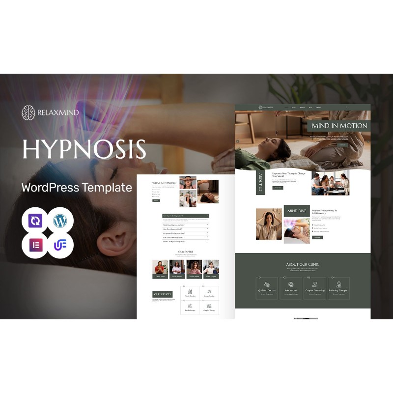Relaxmind - Hypnosis And Meditation Services WordPress Elementor Theme