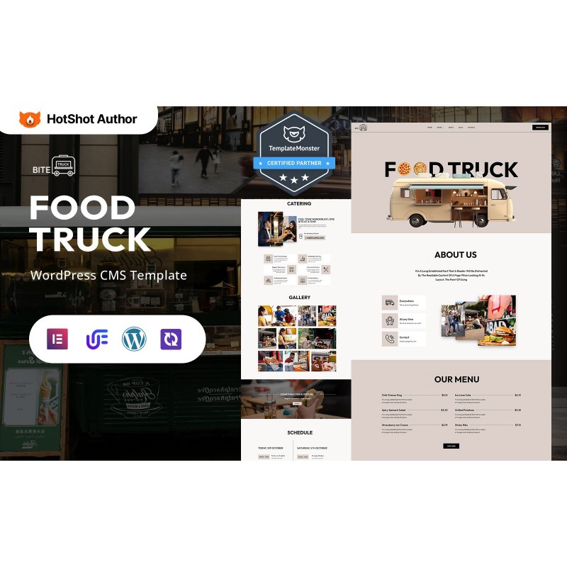 Bite Truck - Gourmet Food Truck And Mobile Catering WordPress Elementor Theme