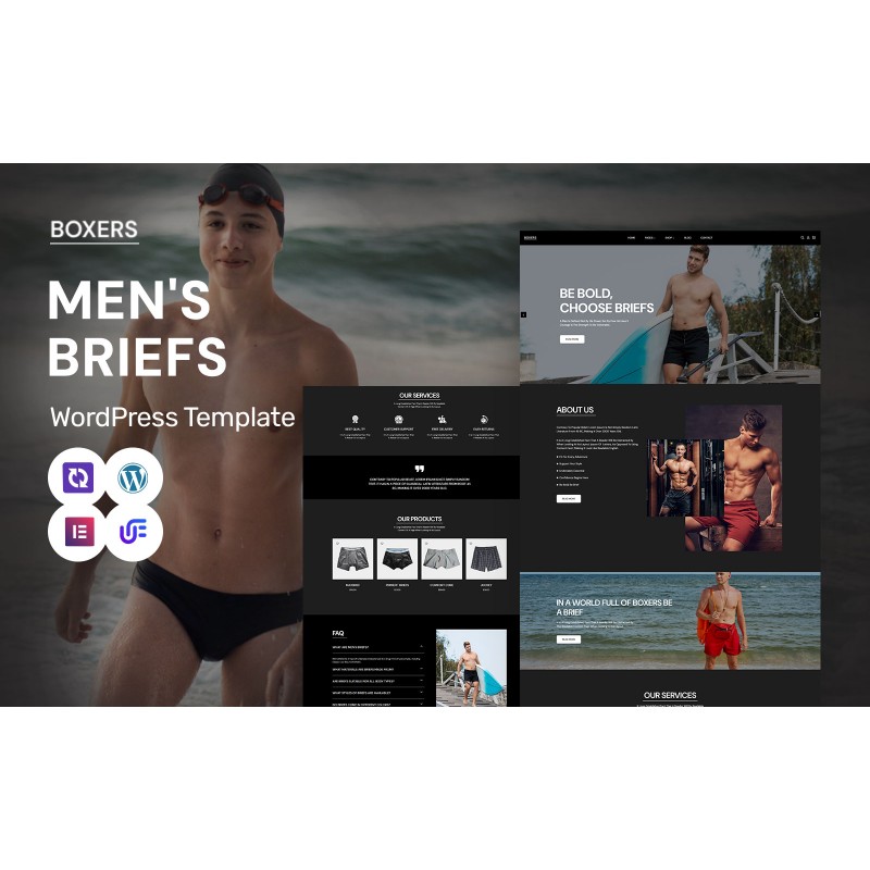 Boxers - Men&rsquo;s Briefs And Intimate Apparel WordPress Elementor Theme