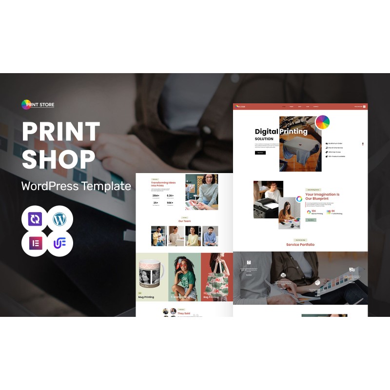 Prnt Store - Print Shop, Digital Printing And Custom Printing Services WordPress Elementor Theme