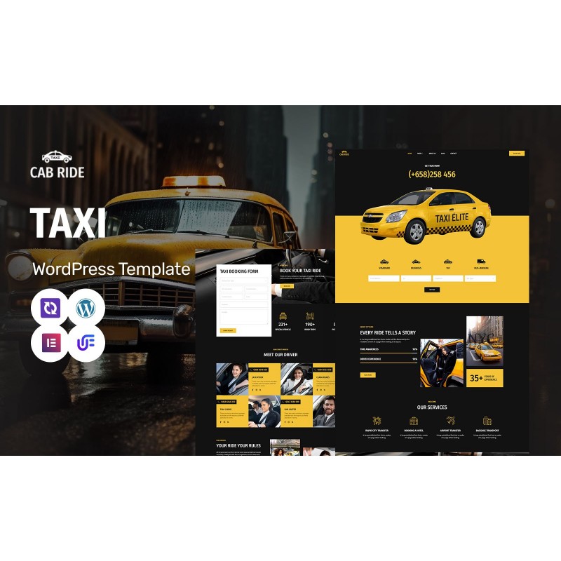 Cab Ride - Taxi Service And City Transport WordPress Elementor Theme