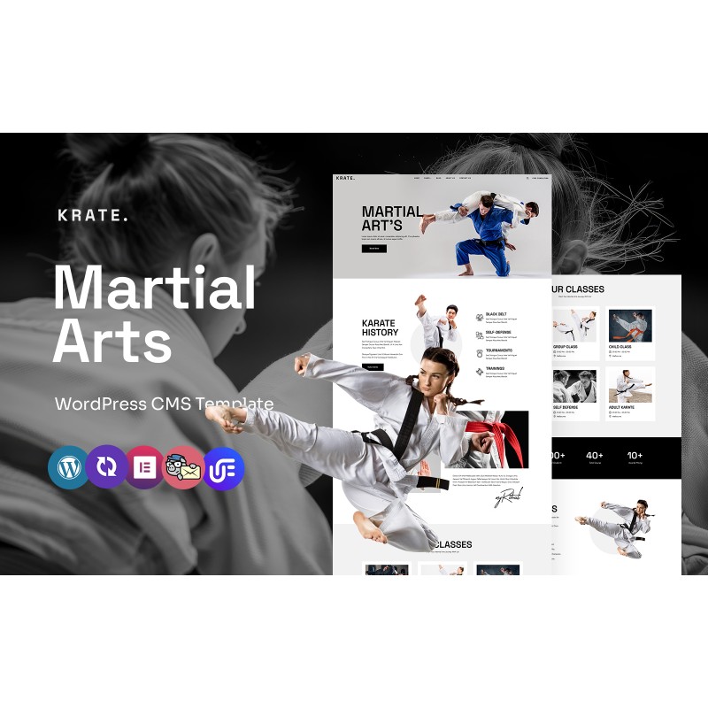 Krate - Martial Arts School And Training Multipurpose WordPress Elementor Theme