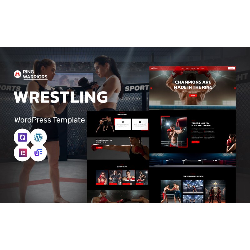 Ring Warriors - Wrestling Academy, Martial Arts And Coaching WordPress Elementor Theme