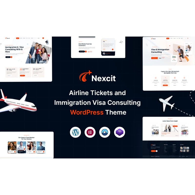 Nexcit &ndash; Airline Tickets and Immigration Visa Consulting WordPress Theme