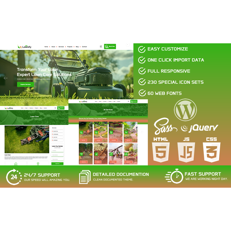 Lawnify - Lawn Mowing & Landscape WordPress Theme
