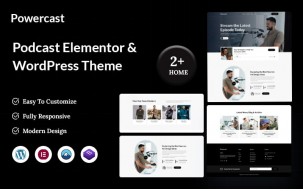Powercast &ndash; Podcast Elementor WordPress Theme