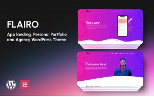 Flairo - App landing, Personal Portfolio and Agency WordPress Elementor Theme