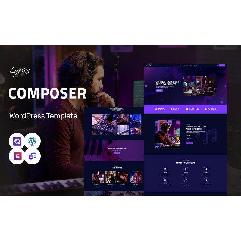 Lyrics - Composer And Music School WordPress Elementor Theme