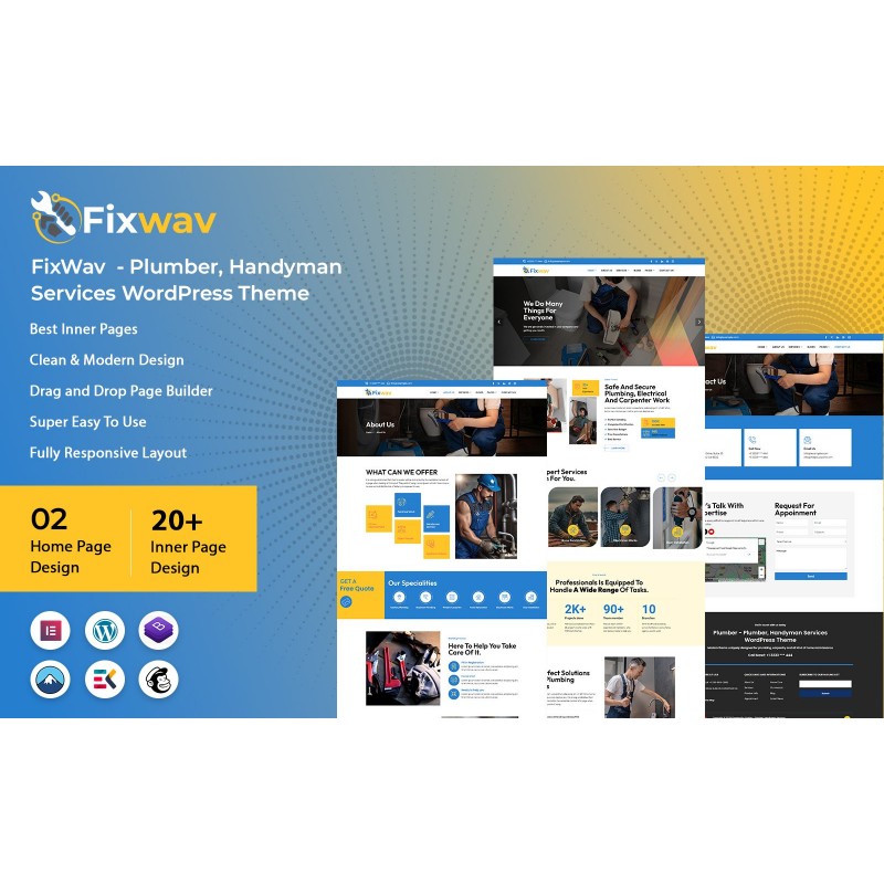 FixWav - Plumber, Handyman Services WordPress Theme