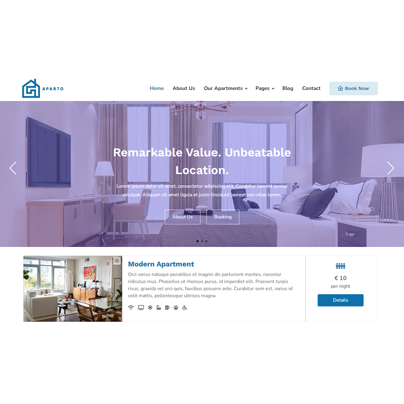 Aparto - Real Estate, Apartment, Building, House, Flat Rent and Sell Booking WordPress Theme