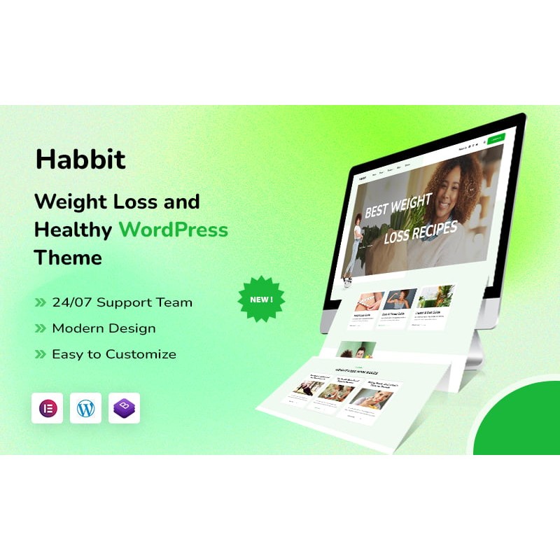 Habbit &ndash; Weight Loss Recipes, Fitness & Health Coaching Cosmetics WordPress Theme