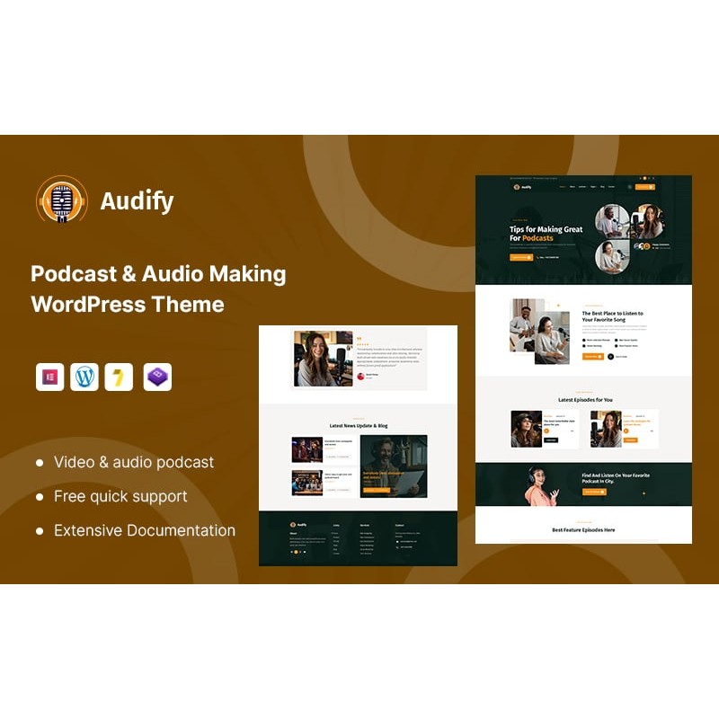 Audify &ndash; Podcast Audio Making & Music School WordPress Theme