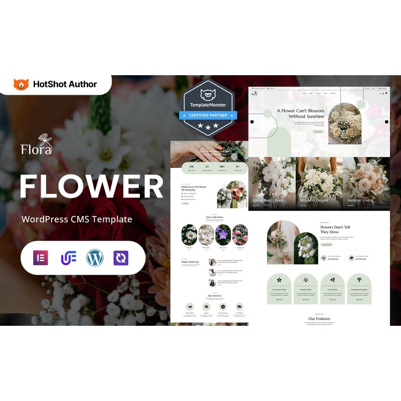 Flora - Flower Shop, Florist Services And Wedding Flowers WordPress Elementor Theme
