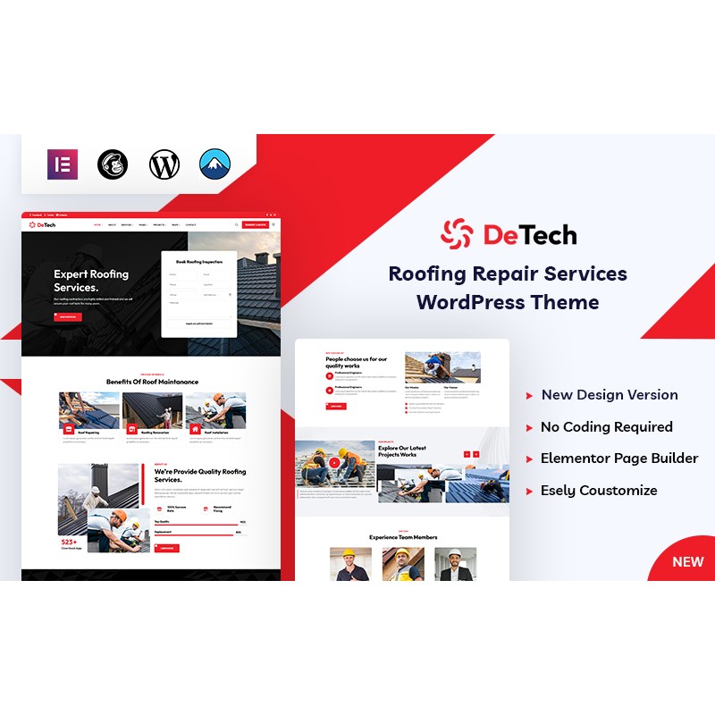 Detech - Repair Roofing Services WordPress Theme