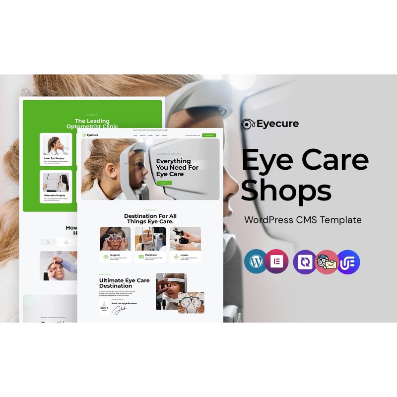Eyecure - Eye Care Optometrist WordPress CMS Elementor Theme