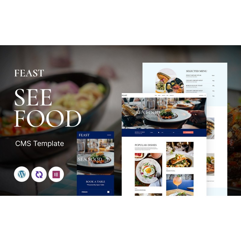 Feast - Seafood And Non-Vegetarian Restaurants Multipurpose Responsive WordPress Theme