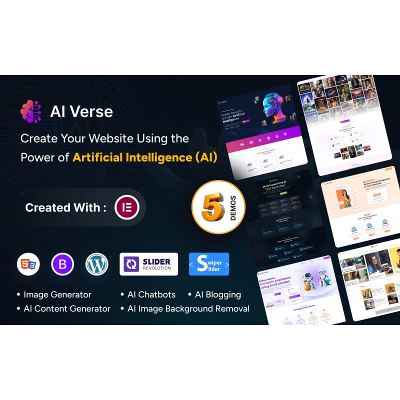 AIVerse - AI Content generator, Image Generator WordPress theme