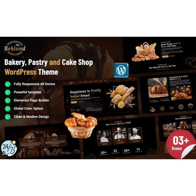 Bekland - Bakery, Pastry And Cake Shop WordPress Theme