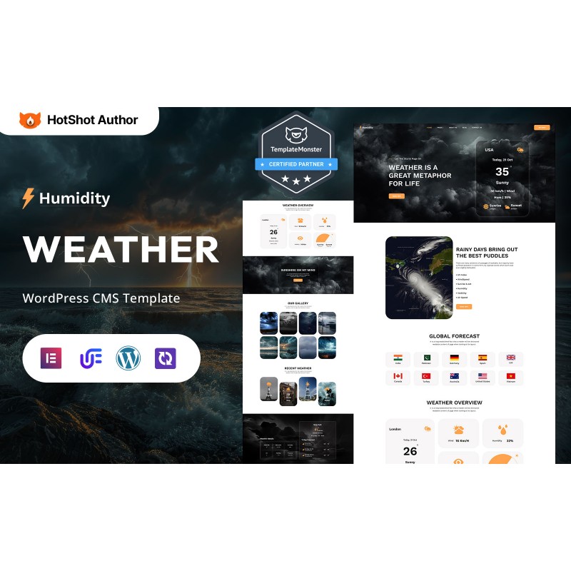 Humidity - Forecast And Climate Updates WordPress Elementor Theme
