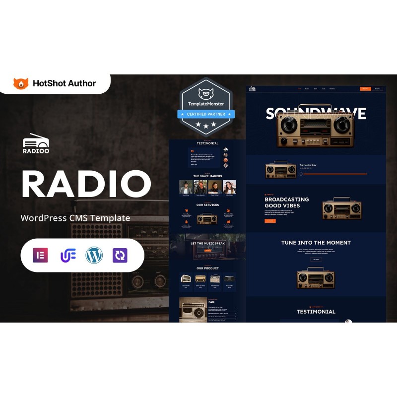 Radioo - Internet Radio And Modern Radio WordPress Elementor Theme