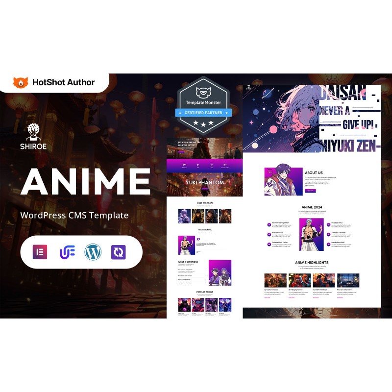 Shiroe - Anime, Manga Store And Portfolio WordPress Elementor Theme
