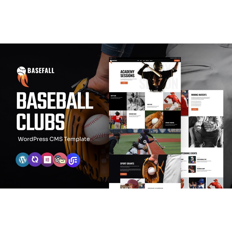 Basefall - Baseball Club WordPress Elementor Theme