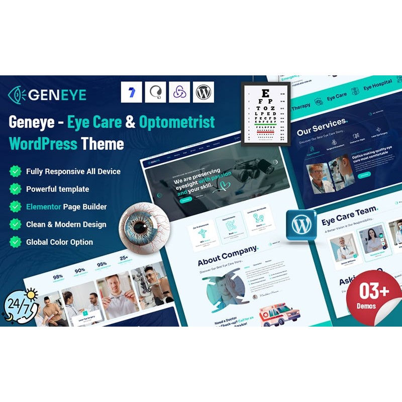 Geneye - Eye Care & Optometrist WordPress Theme
