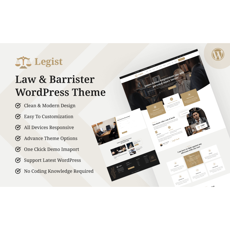 Legist - Law & Barrister Personal Portfolio WordPress Theme