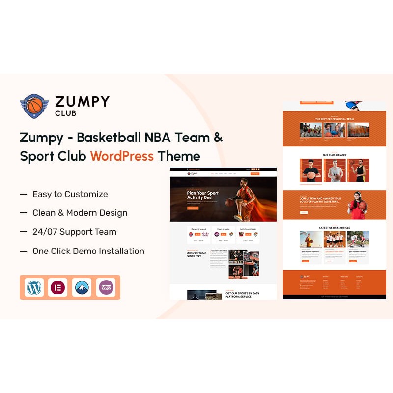 Zumpy - Basketball NBA Team & Sport Club WordPress Theme