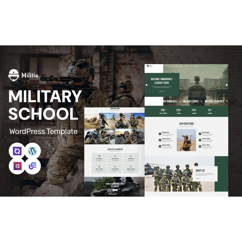 Militia - Military School, Military Prep And Training Programs WordPress Elementor Theme