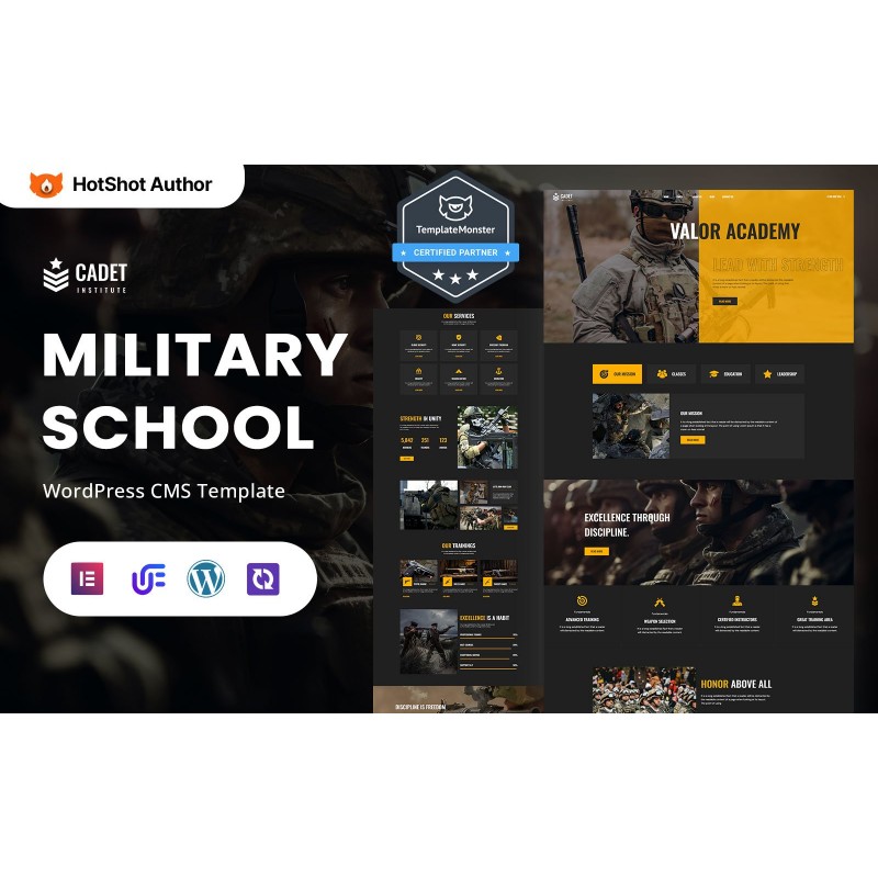 Cadet Institute - Military Academy, Military Education And Army Training WordPress Elementor Theme