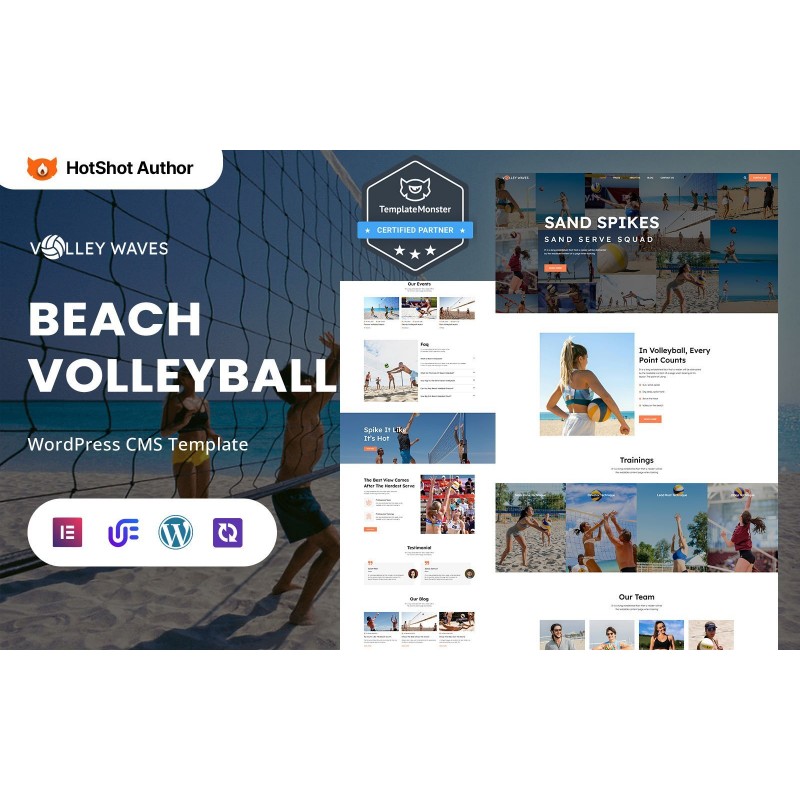 Volley Waves - Beach Volleyball Club, Academy And Coaching WordPress Elementor Theme