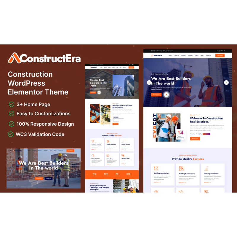 ConstructEra &ndash; Construction WordPress Elementor Theme