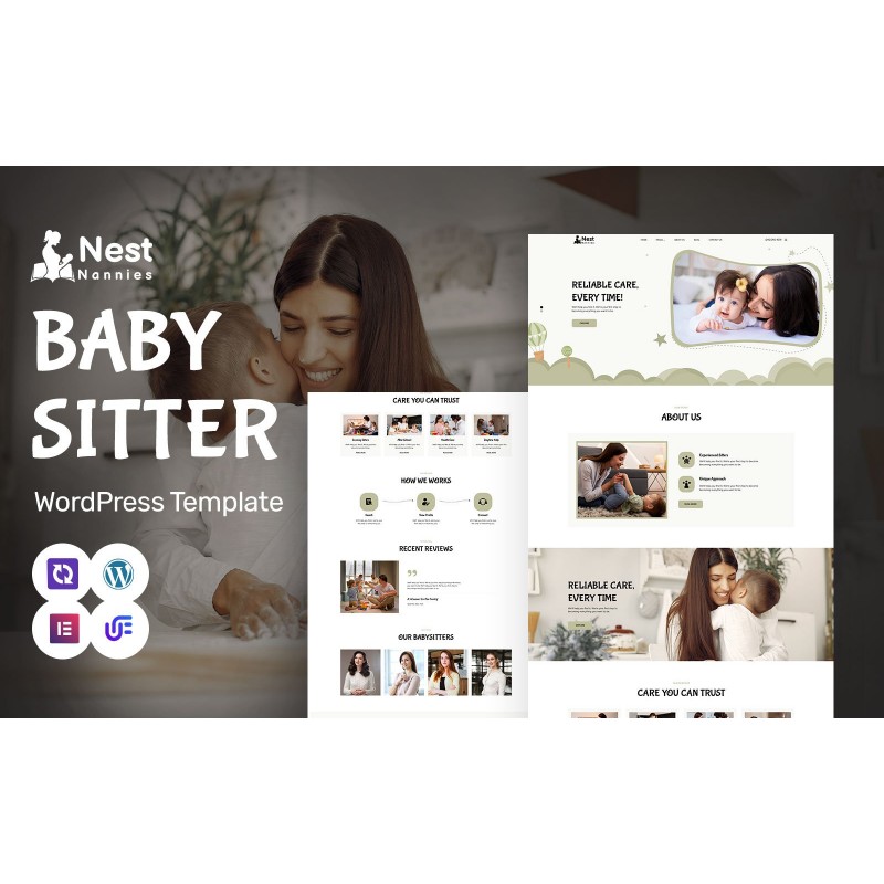 Nest Nannies - Babysitting And Nanny Agency WordPress Elementor Theme
