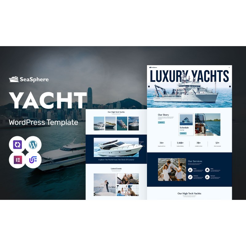 Seasphere - Luxury Yacht Rentals And Services WordPress Elementor Theme