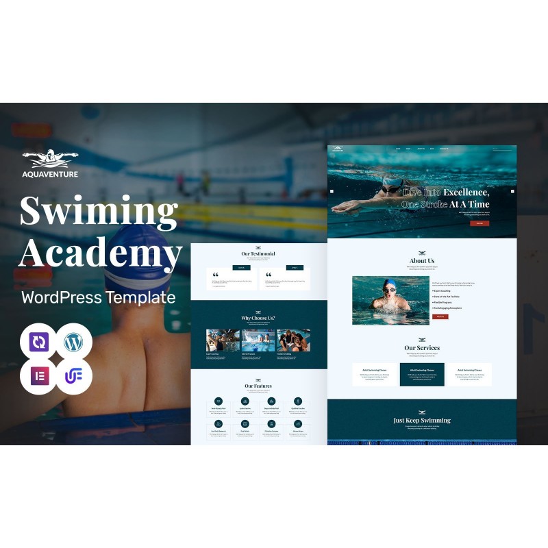 Aqua Venture - Swimming Academy And Training WordPress Elementor Theme