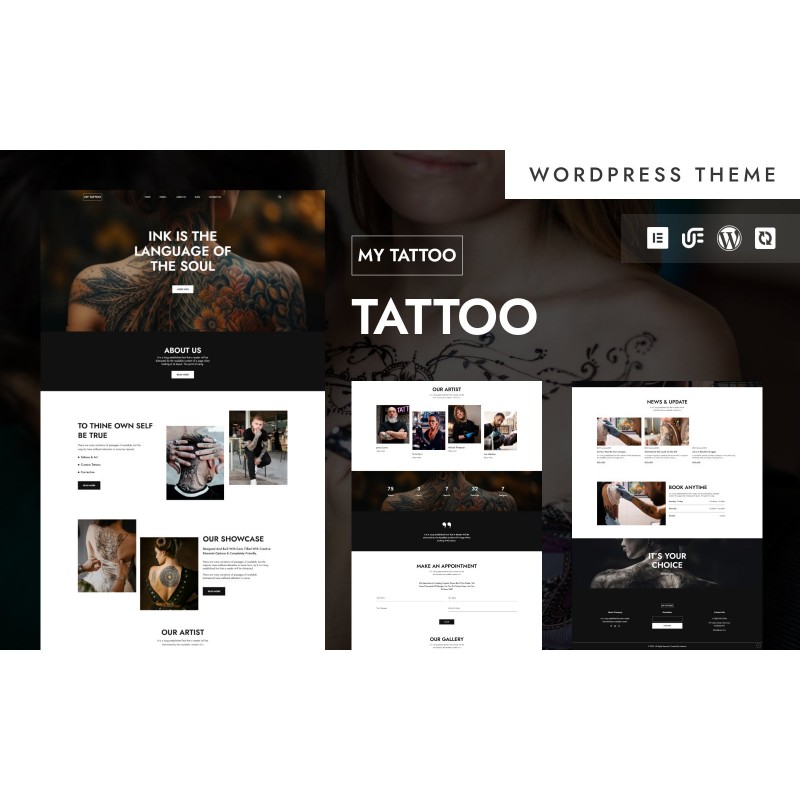 My Tattoo - Tattoo Studio And Body Art WordPress Elementor Theme