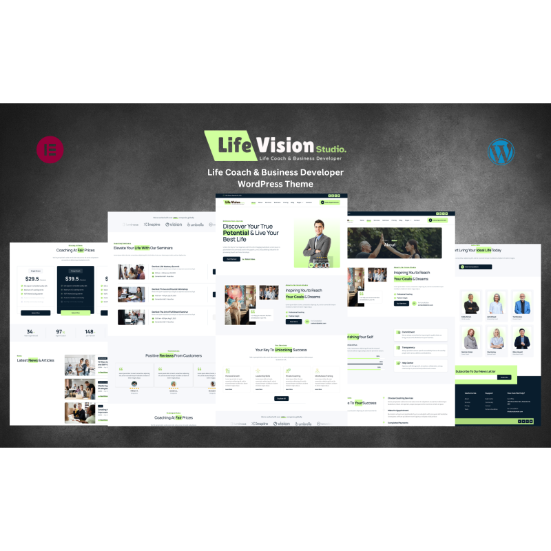 Life Vision Studio - Life Coach, Speaker & Businsee Developer WordPress Theme