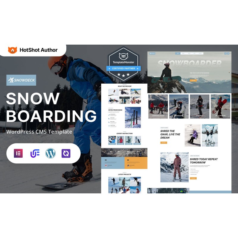 Snowdeck - Snowboarding School And Adventure WordPress Elementor Theme