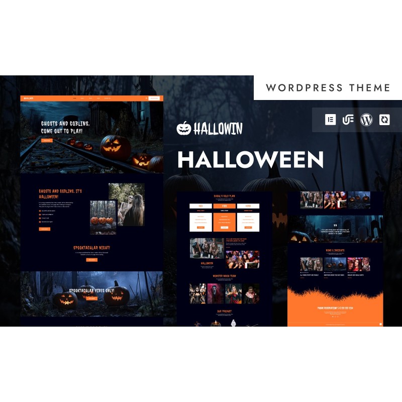 Hallowin - Halloween Party & Events WordPress Elementor Theme