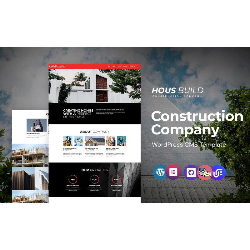 Hous build - Architecture And Construction Company Responsive WordPress Elementor Theme