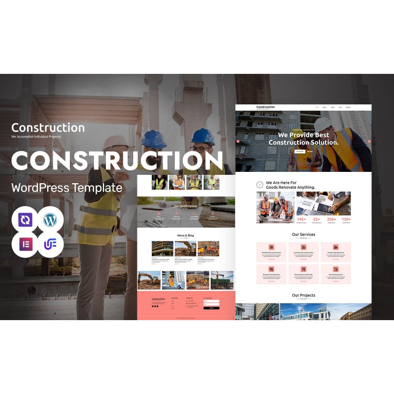 Construction - Engineering, Builder And Architecture WordPress Elementor Theme