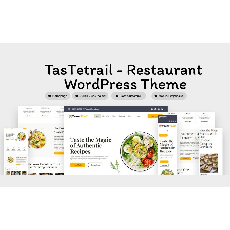 TasTrail- Restaurant WordPress Theme