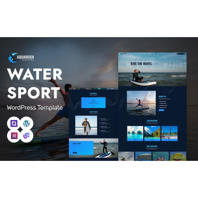Aqua Rush - Water Sports And Adventure WordPress Elementor Theme