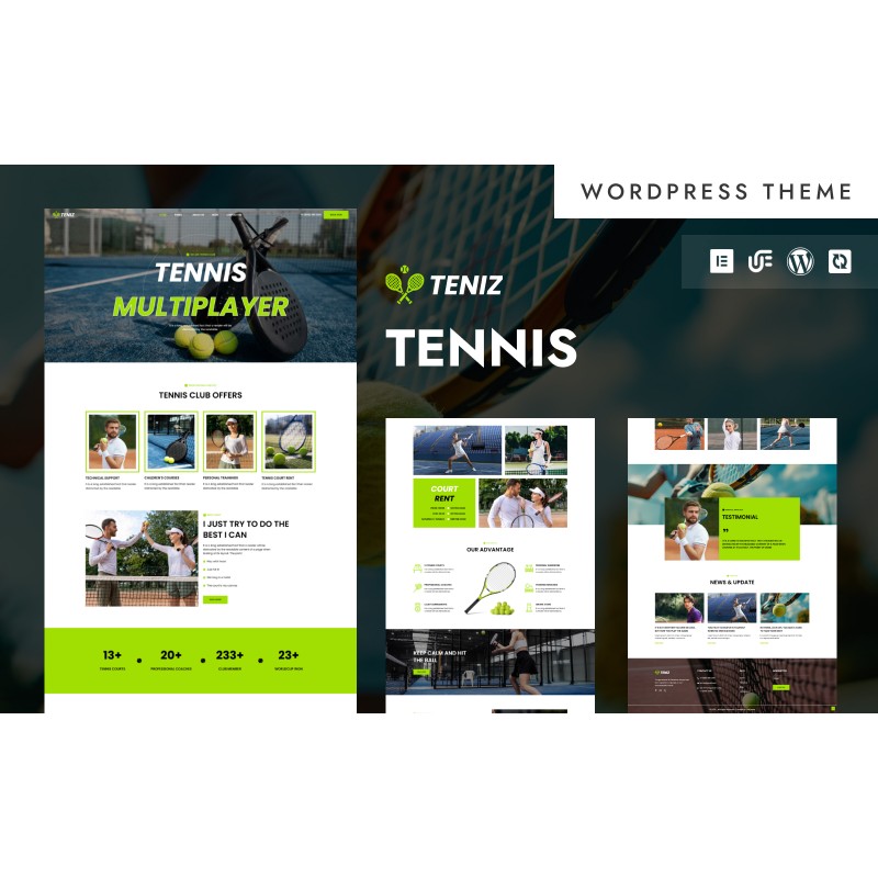Teniz - Tennis Club & Training Academy WordPress Elementor Theme