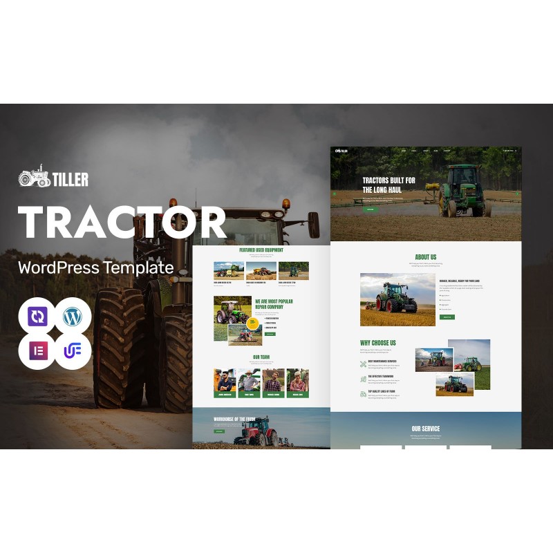 Tiller - Agricultural Machinery, Farming Tools And Tractor WordPress Elementor Theme