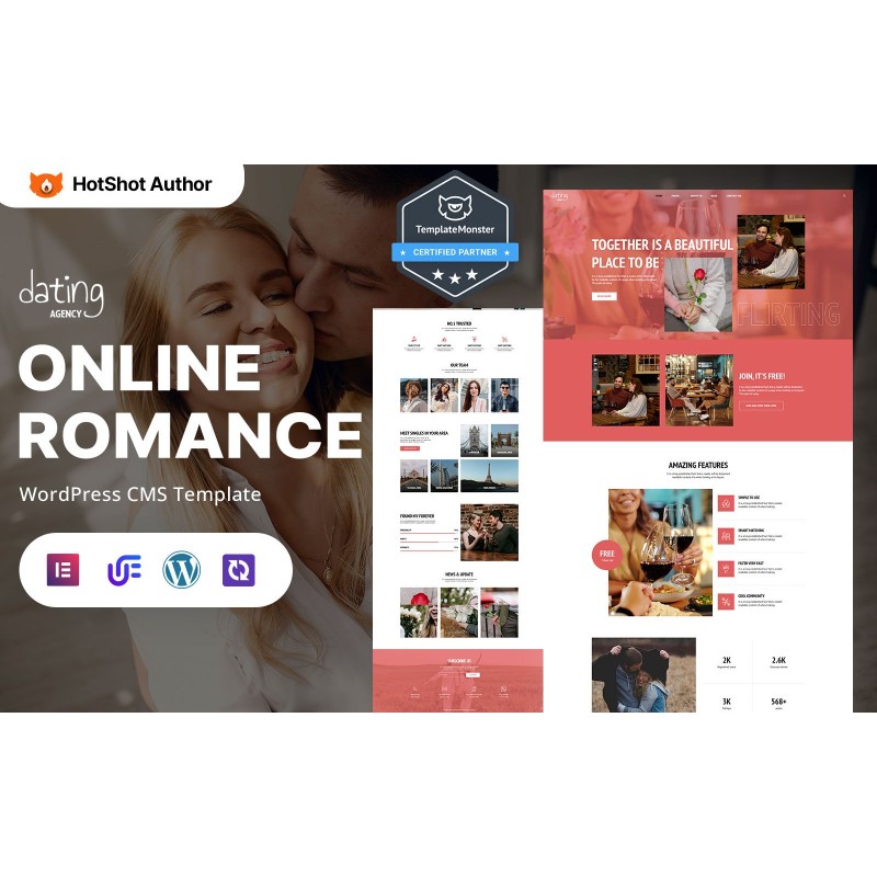Dating Agency - Romantic Matchmaking And Love Finder WordPress Elementor Theme